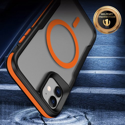 iPhone 12 Kılıf Magsafe Şarj Özellikli Renkli Kenar Airbag Şeritli Lüx Kapak