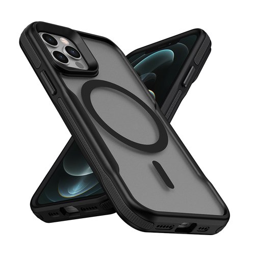 iPhone 12 Pro Max Kılıf Magsafe Şarj Özellikli Renkli Kenar Airbag Şeritli Lüx Kapak