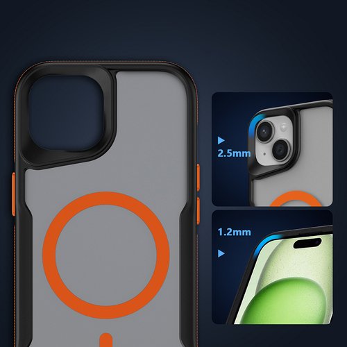 iPhone 13 Kılıf Magsafe Şarj Özellikli Renkli Kenar Airbag Şeritli Lüx Kapak