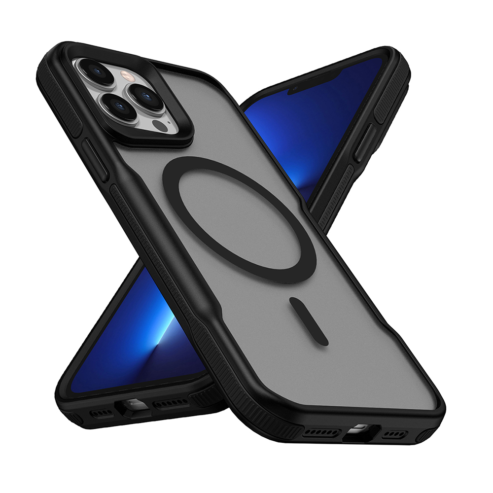 iPhone 13 Pro Kılıf Magsafe Şarj Özellikli Renkli Kenar Airbag Şeritli Lüx Kapak