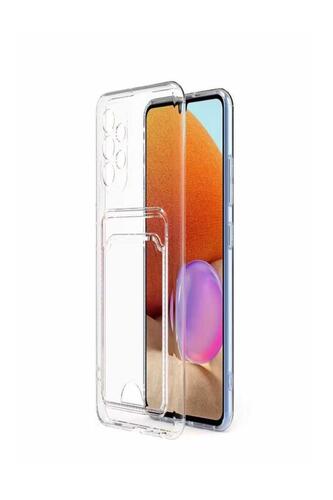 Galaxy A52 Kılıf Şeffaf Kartlıklı Kamera Korumalı Silikon