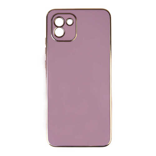 Galaxy A03 Kılıf Kamera Korumalı Altın Kenar Tasarım Silikon