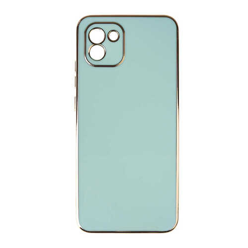 Galaxy A03 Kılıf Kamera Korumalı Altın Kenar Tasarım Silikon