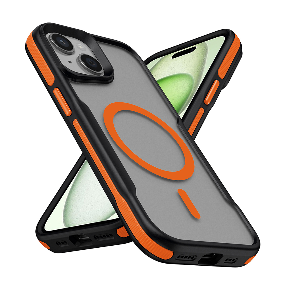 iPhone 14 Kılıf Magsafe Şarj Özellikli Renkli Kenar Airbag Şeritli Lüx Kapak