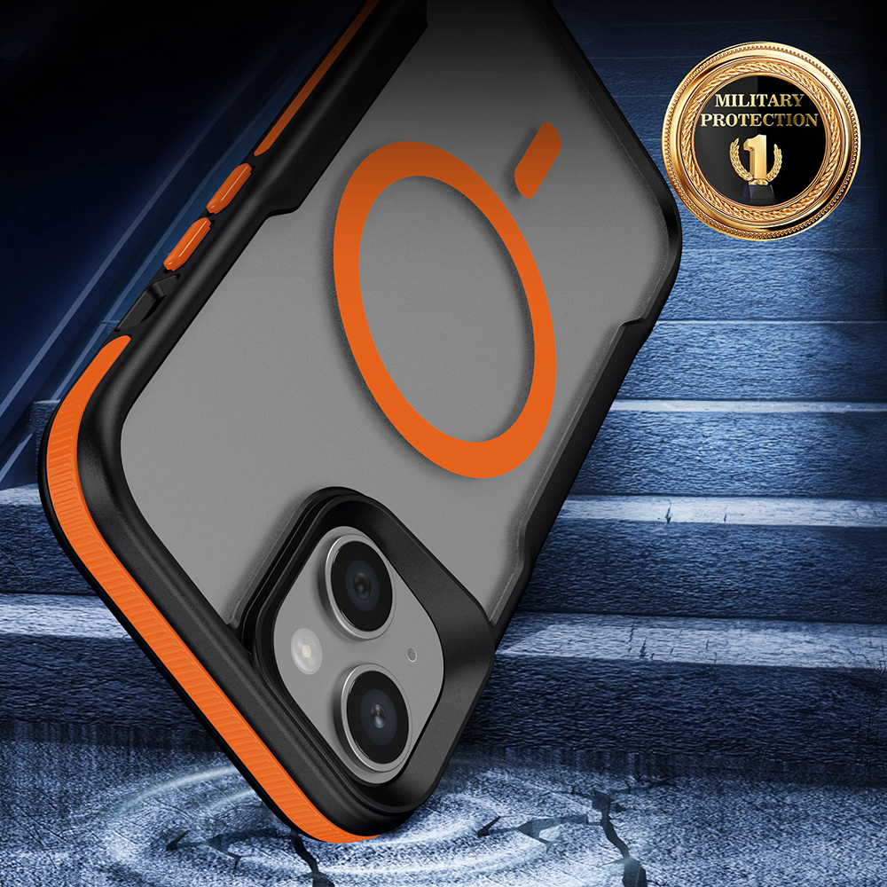 iPhone 14 Kılıf Magsafe Şarj Özellikli Renkli Kenar Airbag Şeritli Lüx Kapak