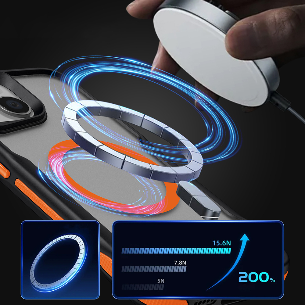 iPhone 14 Pro Kılıf Magsafe Şarj Özellikli Renkli Kenar Airbag Şeritli Lüx Kapak