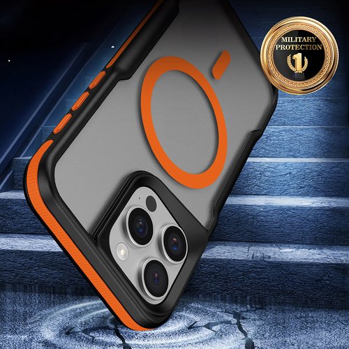 iPhone 14 Pro Max Kılıf Magsafe Şarj Özellikli Renkli Kenar Airbag Şeritli Lüx Kapak