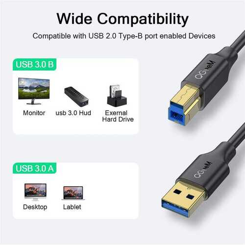 QG-CVQ20 Qgeem Usb Type-A To Usb Type-B Kablo 1.83M