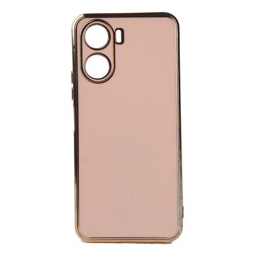 Vivo Y16 Kılıf Kamera Korumalı Altın Kenar Tasarım Silikon