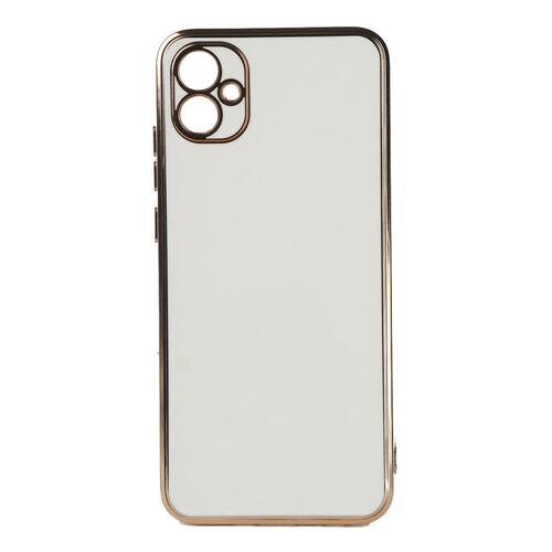 Galaxy A04E Kılıf Kamera Korumalı Altın Kenar Tasarım Silikon