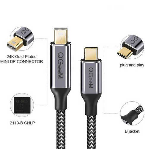 QG-UA14 Qgeem Type-C To Mini Display Port Kablo