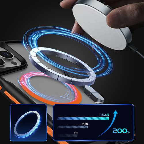 iPhone 15 Pro Max Kılıf Magsafe Şarj Özellikli Renkli Kenar Airbag Şeritli Lüx Kapak