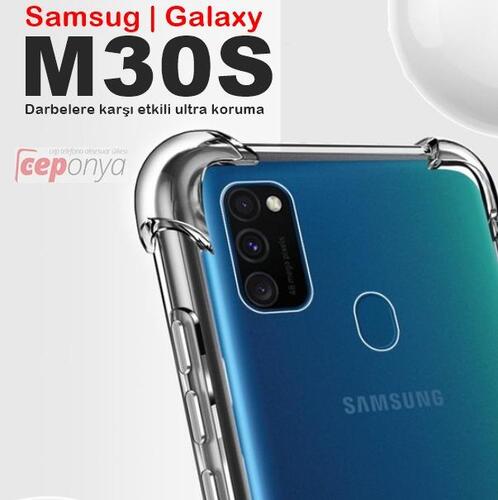 Galaxy M30S Köşeleri Airbagli Anti Şok Şeffaf Zırh Kılıf