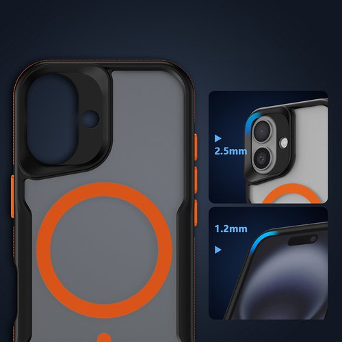 iPhone 16 Kılıf Magsafe Şarj Özellikli Renkli Kenar Airbag Şeritli Lüx Kapak