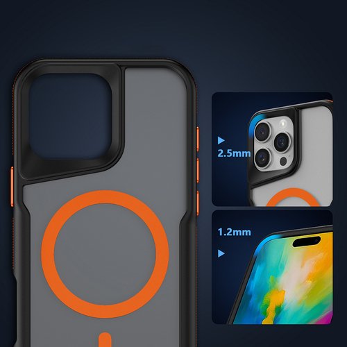 iPhone 16 Pro Kılıf Magsafe Şarj Özellikli Renkli Kenar Airbag Şeritli Lüx Kapak