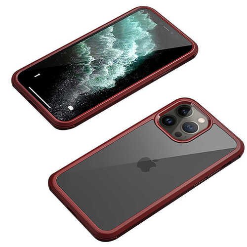 iPhone 13 Pro Max Kılıf Ön Arka Tam Koruma Silikon Temperli Cam Kapak