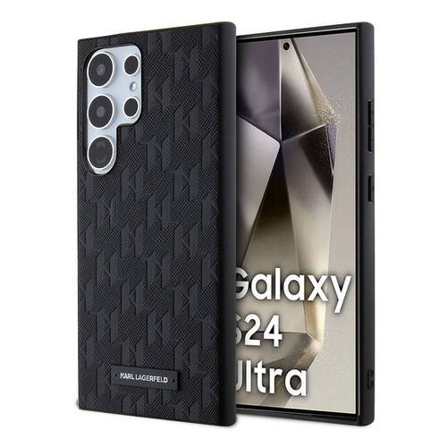 Galaxy S24 Ultra Kılıf Karl Lagerfeld Orjinal Lisanslı Saffiano Monogram Metal Logo Kapak