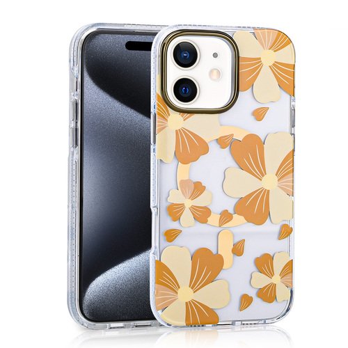 iPhone 11 Kılıf Magsafe Şarj Özellikli Papatya Desenli Kapak