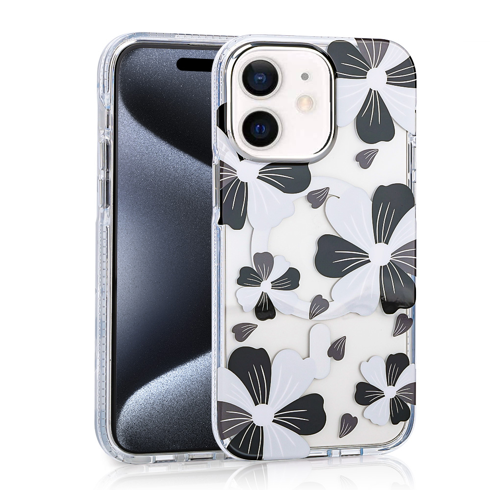 iPhone 12 Kılıf Magsafe Şarj Özellikli Papatya Desenli Kapak