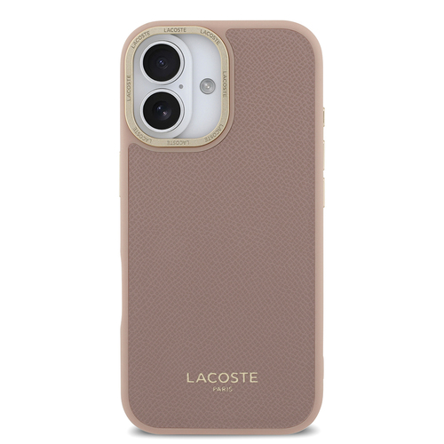 Apple iPhone 17 Kılıf Lacoste Orjinal Lisanslı M-safe Şarj Özellikli Champs Elysees PU Deri Tasarımlı Kapak