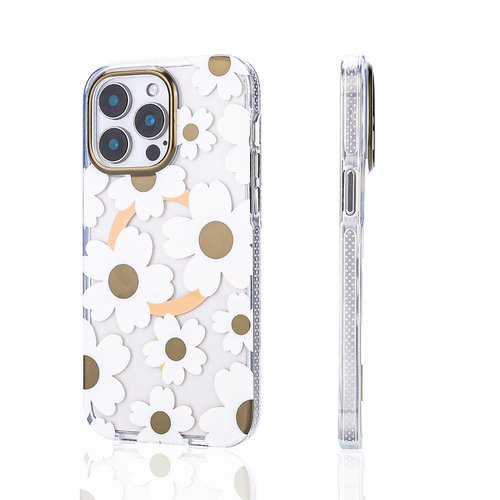 iPhone 12 Pro Kılıf Magsafe Şarj Özellikli Papatya Desenli Kapak