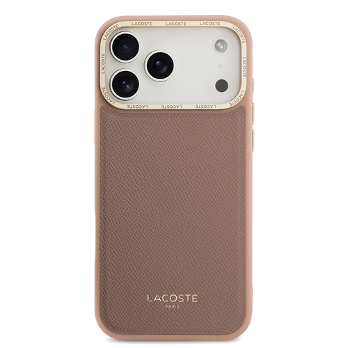 Apple iPhone 17 Pro Kılıf Lacoste Orjinal Lisanslı M-safe Şarj Özellikli Champs Elysees PU Deri Tasarımlı Kapak