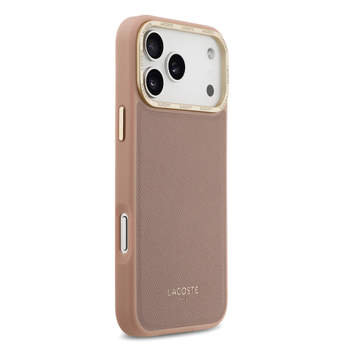 Apple iPhone 17 Pro Kılıf Lacoste Orjinal Lisanslı M-safe Şarj Özellikli Champs Elysees PU Deri Tasarımlı Kapak