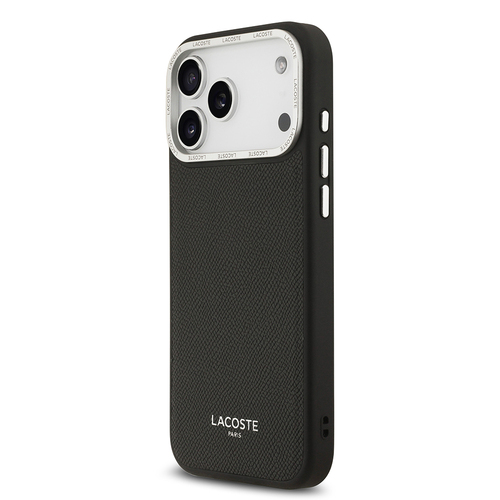 Apple iPhone 17 Pro Max Kılıf Lacoste Orjinal Lisanslı M-safe Şarj Özellikli Champs Elysees PU Deri Tasarımlı Kapak