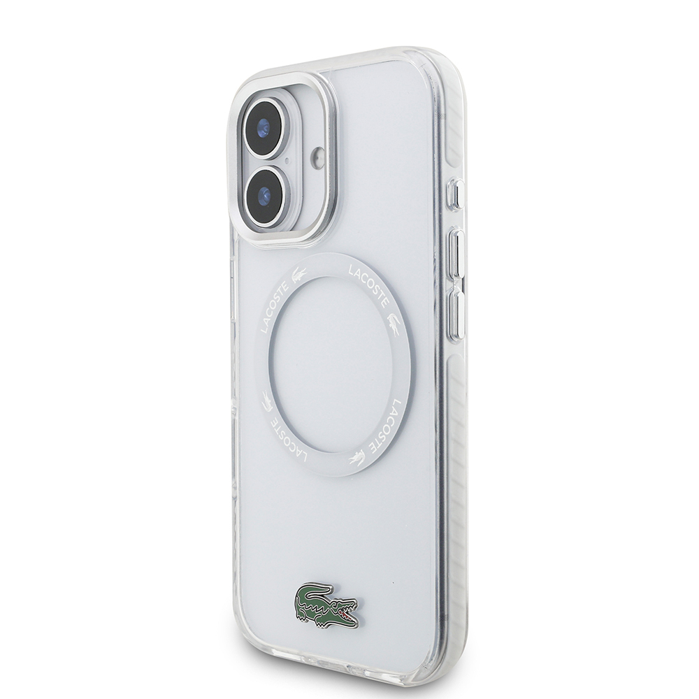 Apple iPhone 17 Kılıf Lacoste Orjinal Lisanslı M-safe Şarj Özellikli İkonik Timsah Logolu Buzlu Kapak