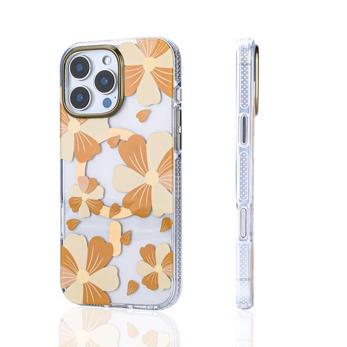 iPhone 16 Pro Kılıf Magsafe Şarj Özellikli Papatya Desenli Kapak