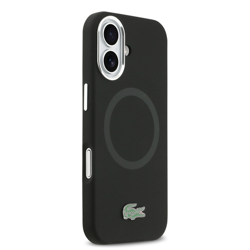 Apple iPhone 17 Kılıf Lacoste Orjinal Lisanslı M-safe Şarj Özellikli İkonik Logolu Metal Kamera Çerçeveli Silikon Kapak