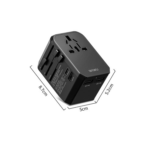 Çoklu Universal TR/US/UK/AUS/EU Uyumlu Şarj Adaptörü Wiwu UA-304  45W PD Hızlı Şarj Gücü