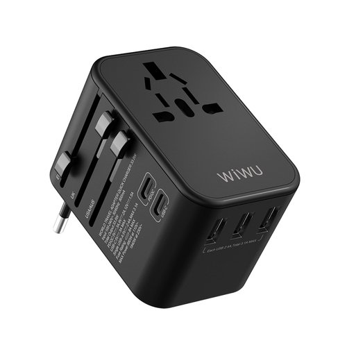 Çoklu Universal TR/US/UK/AUS/EU Uyumlu Şarj Adaptörü Wiwu UA-303 18W PD Hızlı Şarj Gücü