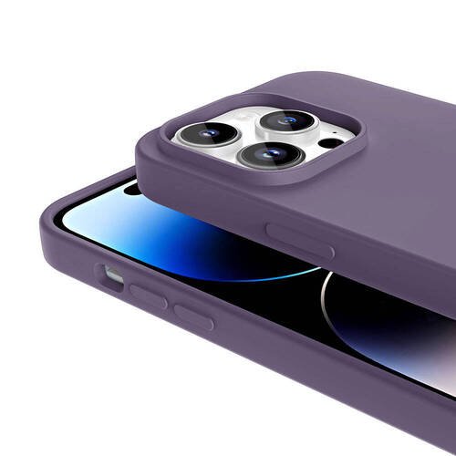 iPhone 14 Pro Max Kılıf Magsafe Şarj Özellikli Sıvı Teknolojili Silinebilir İçi Kadife Silikon Kapak