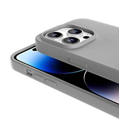 iPhone 14 Pro Max Kılıf Magsafe Şarj Özellikli Sıvı Teknolojili Silinebilir İçi Kadife Silikon Kapak