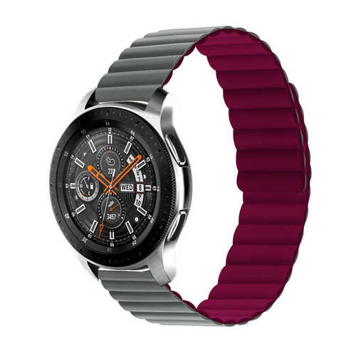 Galaxy Watch Active 2 44mm Uyumlu KRD-52 Çift Renk Dizayn Mıknatıslı Kordon