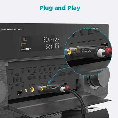 QG-AU12 Qgeem Dual RCA Aux Audio Kablo 3.05M