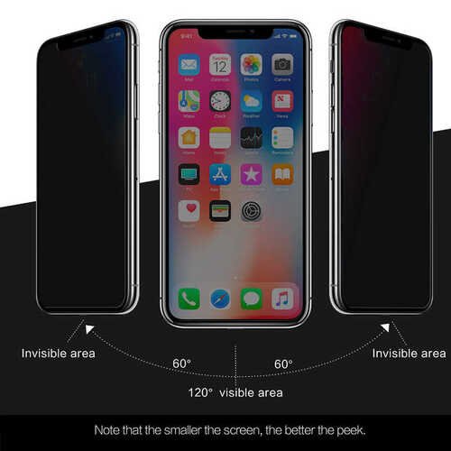 iPhone XS MAX 6.5 - XR 6.1 5D Privacy Hayalet Cam Ekran Koruyucu