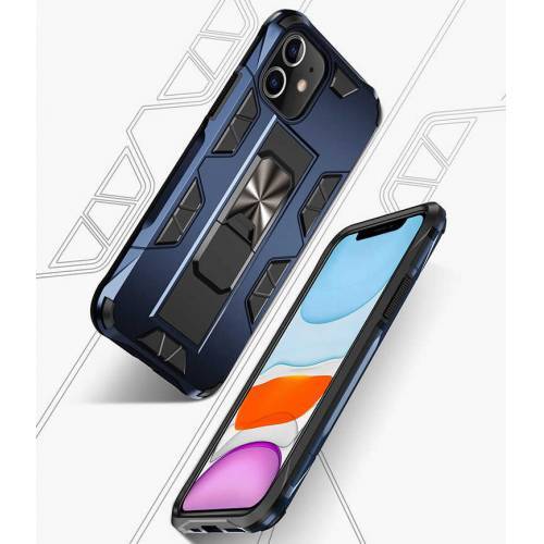 iPhone 11 Kılıf Metal Standlı Manyetikli Ultra Koruma Zırh