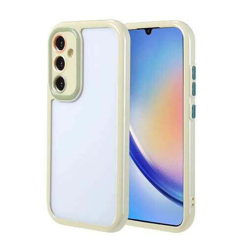 Galaxy A34 Kılıf Kamera Korumalı Renkli Kenar ve Çerçeve Tasarımlı Ahenk Kapak