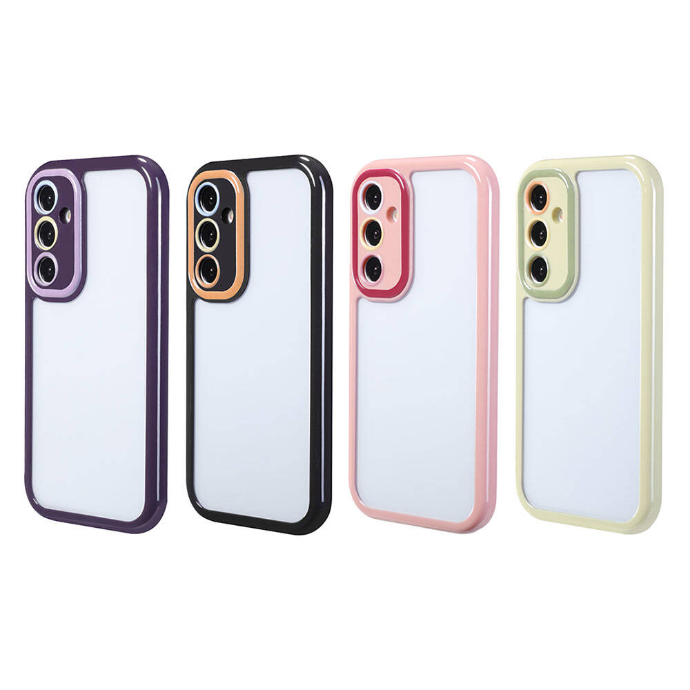 Galaxy S23 Kılıf Kamera Korumalı Renkli Kenar ve Çerçeve Tasarımlı Ahenk Kapak