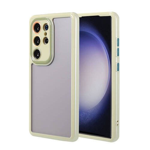 Galaxy S23 Ultra Kılıf Kamera Korumalı Renkli Kenar ve Çerçeve Tasarımlı Ahenk Kapak