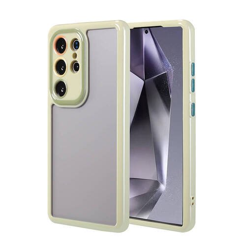 Galaxy S24 Ultra Kılıf Kamera Korumalı Renkli Kenar ve Çerçeve Tasarımlı Ahenk Kapak