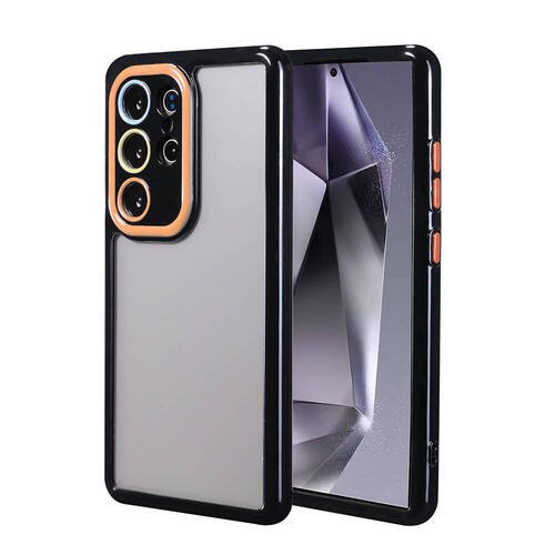 Galaxy S24 Ultra Kılıf Kamera Korumalı Renkli Kenar ve Çerçeve Tasarımlı Ahenk Kapak