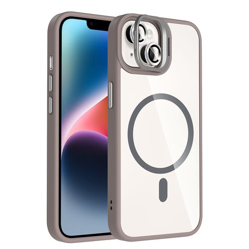 iPhone 14 Kılıf Magsafe Standlı ve Kamera Lens Koruma Hediyeli Etro Kapak