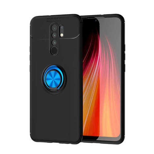 Xiaomi Redmi 9 Kılıf Yüzüklü Standlı Manyetikli Silikon Kılıf