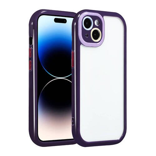 iPhone 14 Kılıf Kamera Korumalı Renkli Kenar ve Çerçeve Tasarımlı Ahenk Kapak