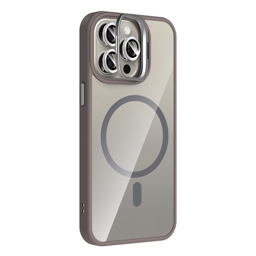 iPhone 15 Pro Kılıf Magsafe Standlı ve Kamera Lens Koruma Hediyeli Etro Kapak