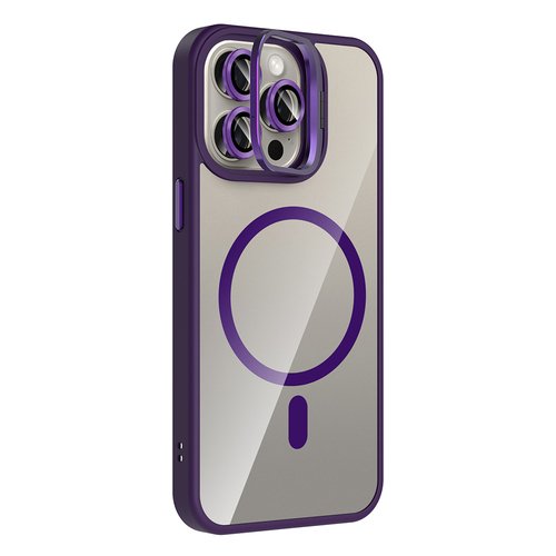 iPhone 15 Pro Max Kılıf Magsafe Standlı ve Kamera Lens Koruma Hediyeli Etro Kapak