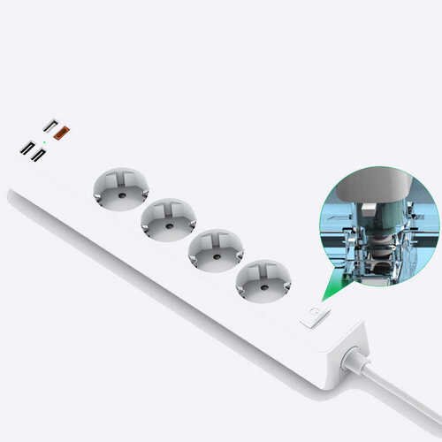 Wiwu PD20W U01EU Power Strip 4lü Priz 3 USB 1 Type-C PD 20W Hızlı Şarj 160 cm Akım Korumalı